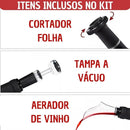 Kit Abridor de Vinho Elétrico-  Kit Elegante com Acessórios a Pilha