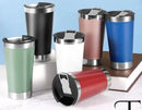 Copo Térmico Com tampa E Abridor INOX Para Quente e Gelado