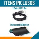 Mouse Pad Gamer RGB Iluminado LED 80x30cm - Preto